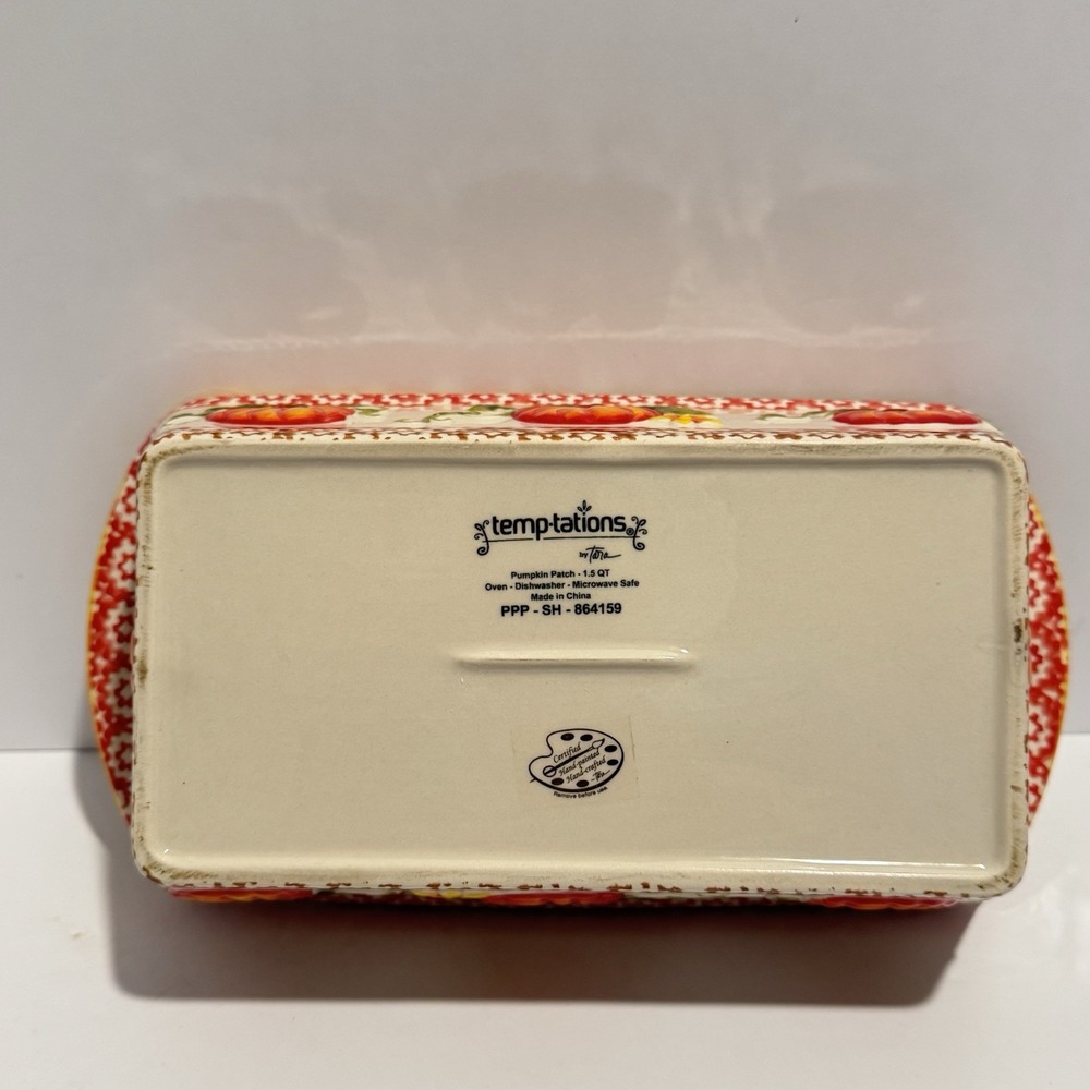 Temp-Tations Loaf Pan Pumpkin Patch- 1.5 QT Oven & Dishwasher Safe - Picture 5 of 7